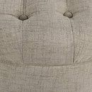 Homepop Home Decor Button Tufted Woven Round Storage Ottoman Large