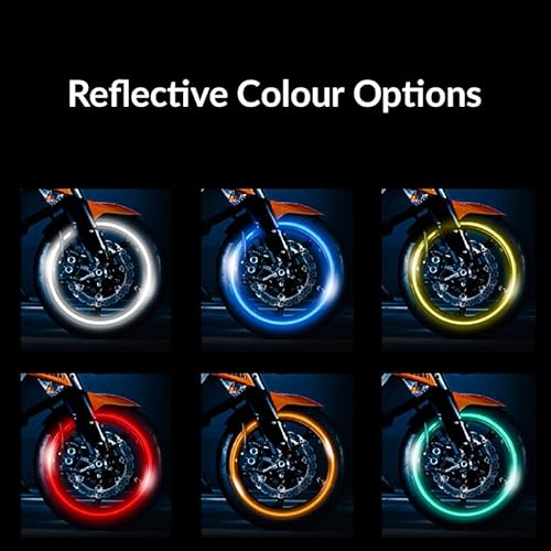 18" Reflective Rim Tape Wheel Stripe Decal Trim Sticker for Car Motorcycle, Enhanced Visibility and Safety, Easy Application, Set of 16 Strips