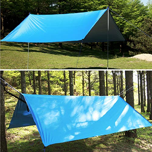 TRIWONDER Camping Tarp - 118"x118" Waterproof Rain Fly Tent Footprint Ground Cloth Multifunctional Cover Heavy Duty for Canopy Hammock Hiking Picnic (Green)