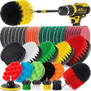 Rainbow-AU 45 Piece Drill Brush Attachment Set Scrub Pads Scouring Pads Power Scrubber Brush with Extend Long Attachment All Purpose Clean for Grout, Tiles, Sinks, Bathtub, Bathroom, Kitchen