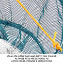 SF Portable Crab Drop Net with Net Bait Bag & Rope & Line Handle for Crabbing Catch Fish Prawn Crayfish Lobster (Set of 2, W30cm x H25cm)