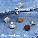 Hianjoo Jeans Button Pins Replacement [ 12 Pcs ], Adjustable Jeans Button Instant can extend or Reduce Any Jean Pants Waist Circumference, No Need to Sew (17mm)