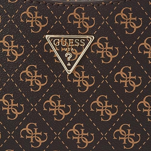 GUESS Noelle Top Zip Shoulder Bag, Brown Logo, One Size