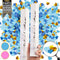 Gender Reveal Confetti Cannon - 2 Pack - Heart Shaped Blue Gender Reveal Cannons | Baby Gender Reveal Poppers | Boy Gender Reveal | Blue Confetti Poppers | Blue Party Poppers Confetti Shooter