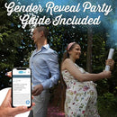 Gender Reveal Confetti Cannon - 4 Pack - Pink and Blue Heart Shape Paper Gender Reveal Cannons and Biodegradable Gender Reveal Smoke Bombs | Gender Reveal Powder Cannon | Gender Reveal Powder Poppers