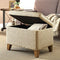 HomePop Upholstered Storage Ottoman with Hinged Lid, Tan