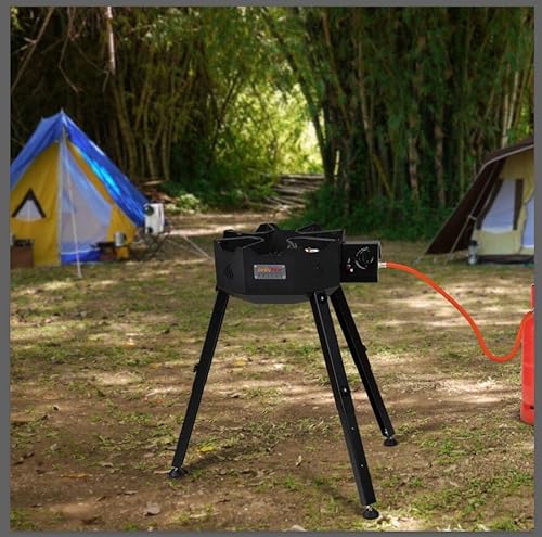 Onlyfire Outdoor Propane Burner Stove, Portable Wok Burner Stand with Wok Brackets and Removable & Adjustable Legs for Outdoor Camping Cooking