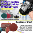 Swpeet 5 Inch Sanding Discs Pad Assorments Set, 5 Inch Hook and Loop Backing Pad with 80 100 120 180 240 400 Grit Sanding Discs and 1/4 Inch Shank, Sandpaper Disc Kit for Drill Grinder Rotary Tools