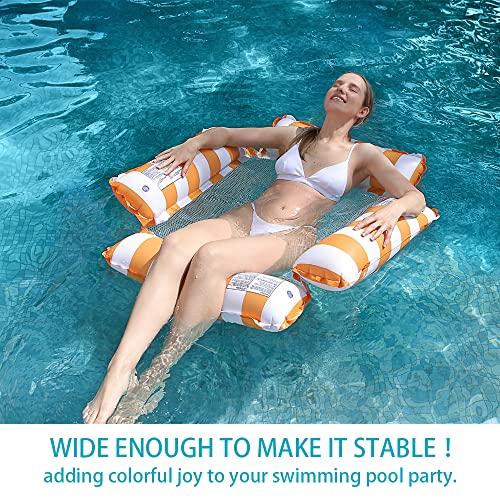 3 Pack Inflatable Pool Chair Float, Water Hammock Lounge Chair, Multi-Purpose Drifter Pool Floats for Summer Pool Lake Beach