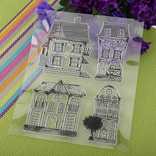 1 Set Transparent Scrapbook Photo Album Transparent Silicone House Stamps Clear Stamps For DIY Scrapbook Photo Cards