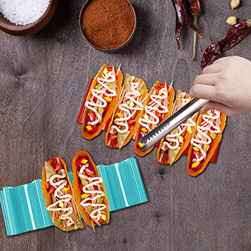 SENHAI 6 Pcs Taco Holder Stand, PP Health Material Taco Truck Tray Rack Holds up to 4 Tacos Each, Dishwasher Safe