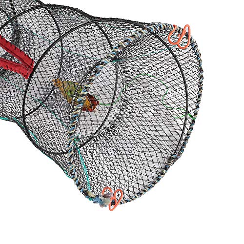 SF 1 Pack Fishing Casting Nets Crab Trap Crawfish Crayfish Shrimp Collapsible Cast Net Durable Black Mesh Fishing Nets Portable Folded Safe Fish Catching- Small