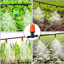 Yulaiyoen Three-Way Atomizing Nozzle 1/4 Inch, 50 Pcs Adjustable Micro Spray Irrigation Emitters, Drip Irrigation Parts Accessories for Patio Lawn Greenhouse Vegetable Irrigation Supplies