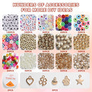 14600 Bracelets Making Kit Include Clay Beads and 3mm Glass Seed Beads DIY Set Preppy Polymer Heishi Beads for Jewelry Making with Smiley Face Letter Beads Etc, DIY Art Craft Kit for Girls Toy Gifts