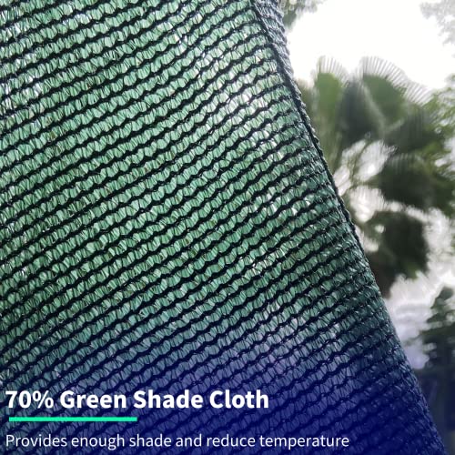 UCINNOVATE 70% Green Shade Cloth 10 x 10 ft Sunblock Mesh Fabric Garden Shade Cloth, Durable UV Resistant Plant Cover, Green Shade Net with Grommets & Eyelets for Greenhouse Patio Pergola Outdoor