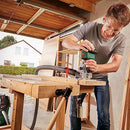 Bosch 18V Cordless Brushless Trim Router Without Battery, Inc 3mm Round Over Bit, 1/4" Collet, Parallel Guide (AdvancedTrimRouter 18V-8). Made in Europe