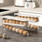 ZeJlo Egg Holder For Refrigerator, Space-Saving Rolling Eggs Dispenser for Refrigerator Storage, Made of Sturdy, Clear PTE Material, Holds 12 Large Eggs