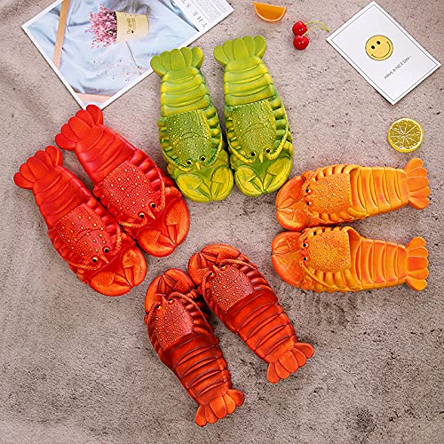 LAEFERO Lobster Slippers, Lobster Flip Flops, Lobster Scandals, Lobster Slides, Summer Slippers for Adults (Orange, Women 5.5-6/ Men 4-5)