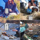 Lixada Camping Cooking Kettle 1L Stainless Steel Pot with Foldable Handle and Dual Use Cover Portable for Hiking Backpacking Picnic