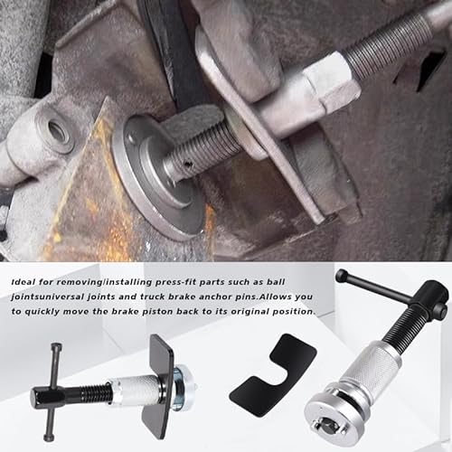 Zurligi Car Disc Brake Caliper Piston Rewind Tool, Brake Caliper Piston Rewind Tool and Brake Caliper Hanger Hooks, Car Rear Brake Caliper Tool for Replacement of Rear Brake Pads