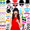 60 Pieces Photo Booth Props Kit Funny Selfie Props Accessories with Mustache on a Stick, Hats, Glasses, Mouth, Bowler, Bowties for Party Decorations Supplies Favors