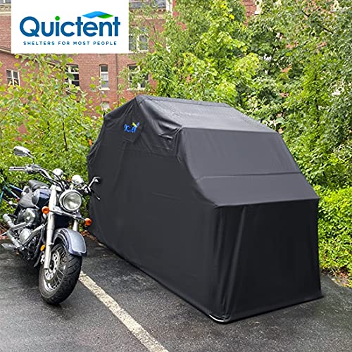 Quictent 136" x 54" Motorcycle Storage Heavy Duty Motorcycle Shelter Shed Cover Garage Tent with TSA Code Lock & Carry Bag