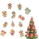 12pcs Christmas Ornaments Gingerbread Man Xmas Tree Decorations Christmas Stocking Plastic Figurines Ornaments with Sugar Cookie House for Christmas Tree Hanging Party Ornaments DIY Decor 7.5cm Tall