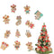 12pcs Christmas Ornaments Gingerbread Man Xmas Tree Decorations Christmas Stocking Plastic Figurines Ornaments with Sugar Cookie House for Christmas Tree Hanging Party Ornaments DIY Decor 7.5cm Tall