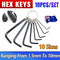 10PCS Set Metric Allen Key Hex Keys Alan Allan Wrench Steel Tools 1.5mm-10mm