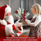 Small Christmas Tree Tabletop Artificial Mini Christmas Tree Decorations with Holiday Ornaments Red Berry Pine Cone Greenery for Home Indoor Fireplace Mantel Xmas Decor (Tree Stump-Red)