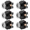 Orger Octagonal Crystal Door Knobs 6 Pack, Interior Privacy Door Handle for Bed/Bathroom with Pin Lock Inside, Black Vintage Rosette Door Knob with Heavy Duty Genuine Glass