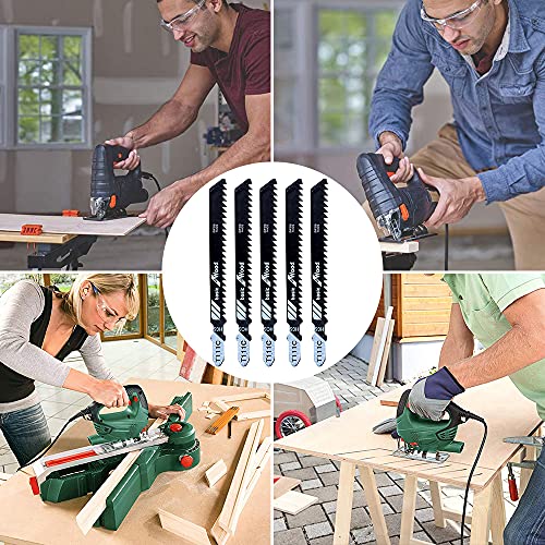 35 Pcs T-Shank Jigsaw Blade Set Cuts Jigsaw Blades for Wood, Plastic and Metal Cutting with Bosch, Black & Decker, Makita, Dewalt