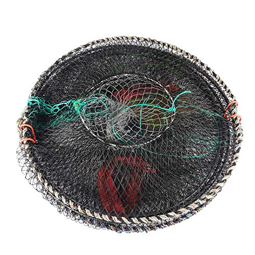 SF 1 Pack Fishing Casting Nets Crab Trap Crawfish Crayfish Shrimp Collapsible Cast Net Durable Black Mesh Fishing Nets Portable Folded Safe Fish Catching- Small