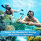 Snorkel Set, IODOO Snorkel Dry Top Snorkeling Gear for Adults, Panoramic Anti-Leak and Anti-Fog Tempered Glass Lens, Adults Adjustable Snorkeling Set, Scuba Diving Swimming Training Snorkel Kit
