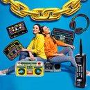 26 Pieces 80s 90s Decorations Inflatable Radio Boombox Inflatable Mobile Phone Gold Inflatable Foil Chain Balloons 80s 90s Props Retro Cassette Headphones Player Cutouts for Hip Hop Party Decoration