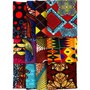 12 Pieces African Fabric Fat Quarters African Ankara Wax Print Fabric, Ankara Print Fabric for Sewing, Face Covering Make, Craft Projects and Patch Work DIY (50 x 40 cm/ 19.5 x 15.7 Inches)