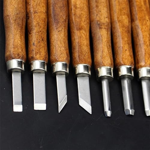 12PCS Wood Carving Tool Chisels Set Woodcut Knife Arts Crafts Woodworking Chisel