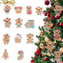 12pcs Christmas Ornaments Gingerbread Man Xmas Tree Decorations Christmas Stocking Plastic Figurines Ornaments with Sugar Cookie House for Christmas Tree Hanging Party Ornaments DIY Decor 7.5cm Tall