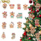 12pcs Christmas Ornaments Gingerbread Man Xmas Tree Decorations Christmas Stocking Plastic Figurines Ornaments with Sugar Cookie House for Christmas Tree Hanging Party Ornaments DIY Decor 7.5cm Tall