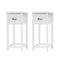 2X Bedside Table Drawer Vintage Side Table Storage Cabinet Bedroom VALERIE WHITE