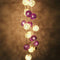 1 Set of Purple n White 5cm Rattan Cane 20 Ball Battery Powered 3m String Lights Christmas Gift Home Wedding Party Bedroom Decoration Table Centrepiece