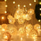 1 Set of Yellow 5cm Rattan Cane 50 Ball Battery Power LONG 5m String Lights Christmas Gift Home Wedding Party Bedroom Decoration Table Centrepiece