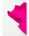 Bright Pink Pleated Mock Neck Frilled Trim Sleeveless Top - L