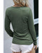 Mist Green Long Sleeve Snap Button Henley Top - L