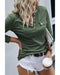 Mist Green Long Sleeve Snap Button Henley Top - L