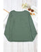 Mist Green Long Sleeve Snap Button Henley Top - L