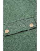 Mist Green Long Sleeve Snap Button Henley Top - L