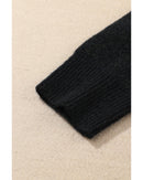 Black Cheetah Pattern Knit Round Neck Sweater - L