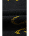 Black Cheetah Pattern Knit Round Neck Sweater - XL