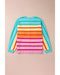 Yellow Stripe Gradient Striped Ribbed Edge Loose Sweater - S